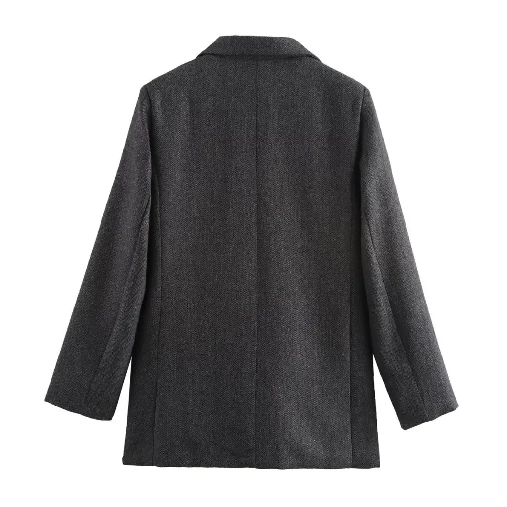 

Весенняя саржевая куртка с узором «елочка» Джокер, модный женский топ для отдыха в европейском и американском стиле