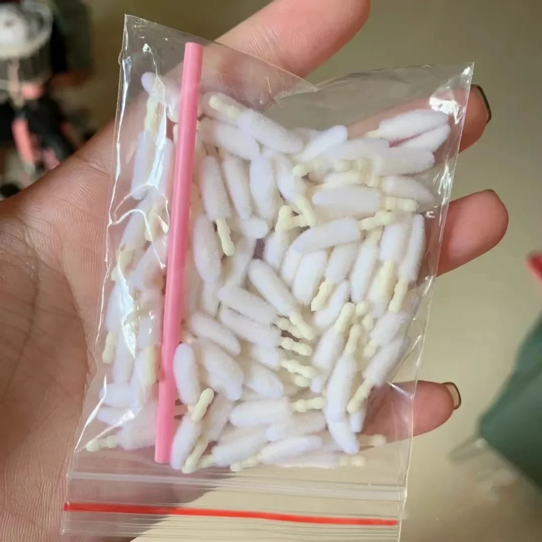 Replace Head Micro Clean Eyelash Extension Makeup Swabs 100pcs Head+1PC Handle Disposable Applicator Eyeshadow Lip Gloss Brush