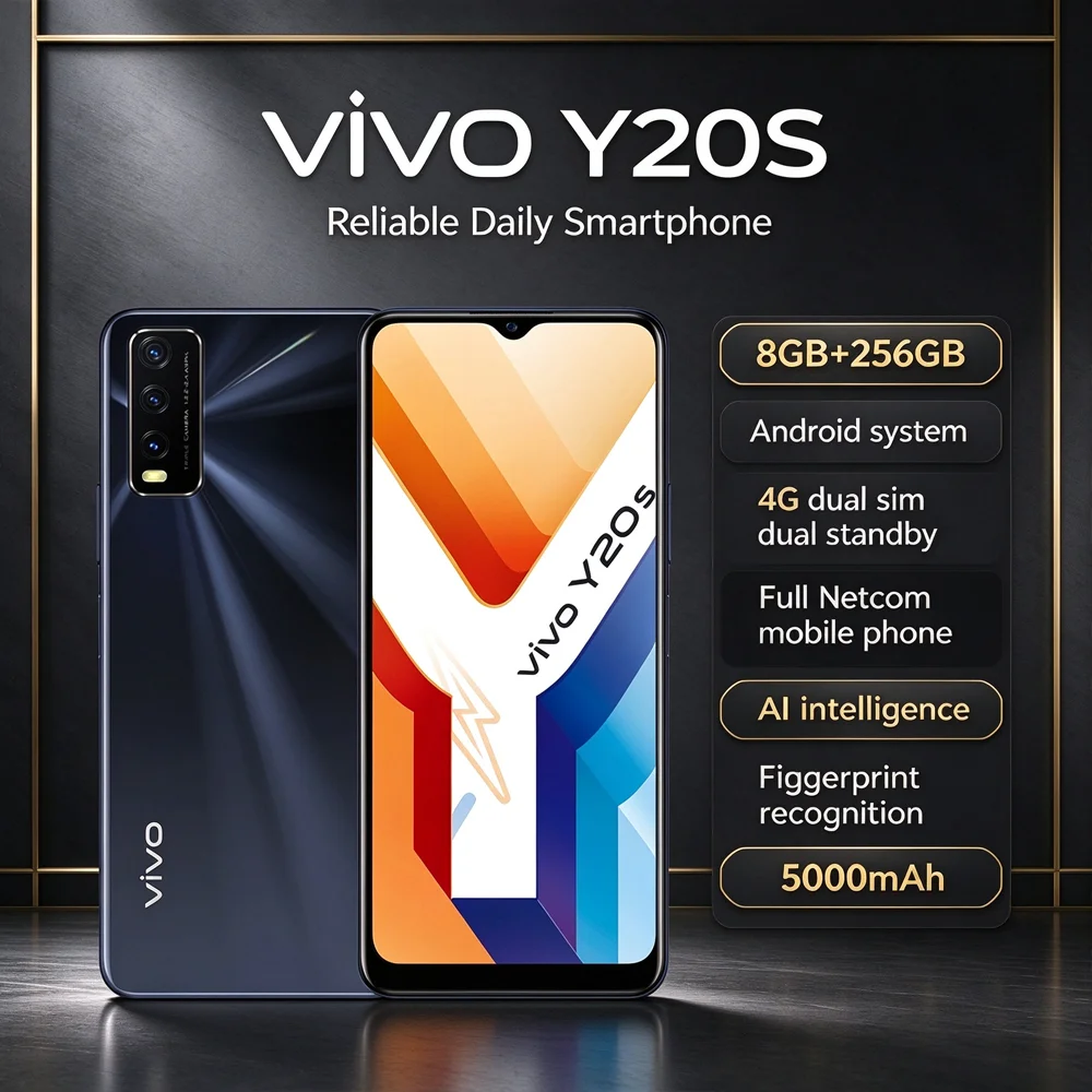 New product release Vivo Genuine Y20S 4G Mobile Phone 8G RAM 256GB ROM Dual SIM Dual Standby Full Netcom Android AI Intelligence
