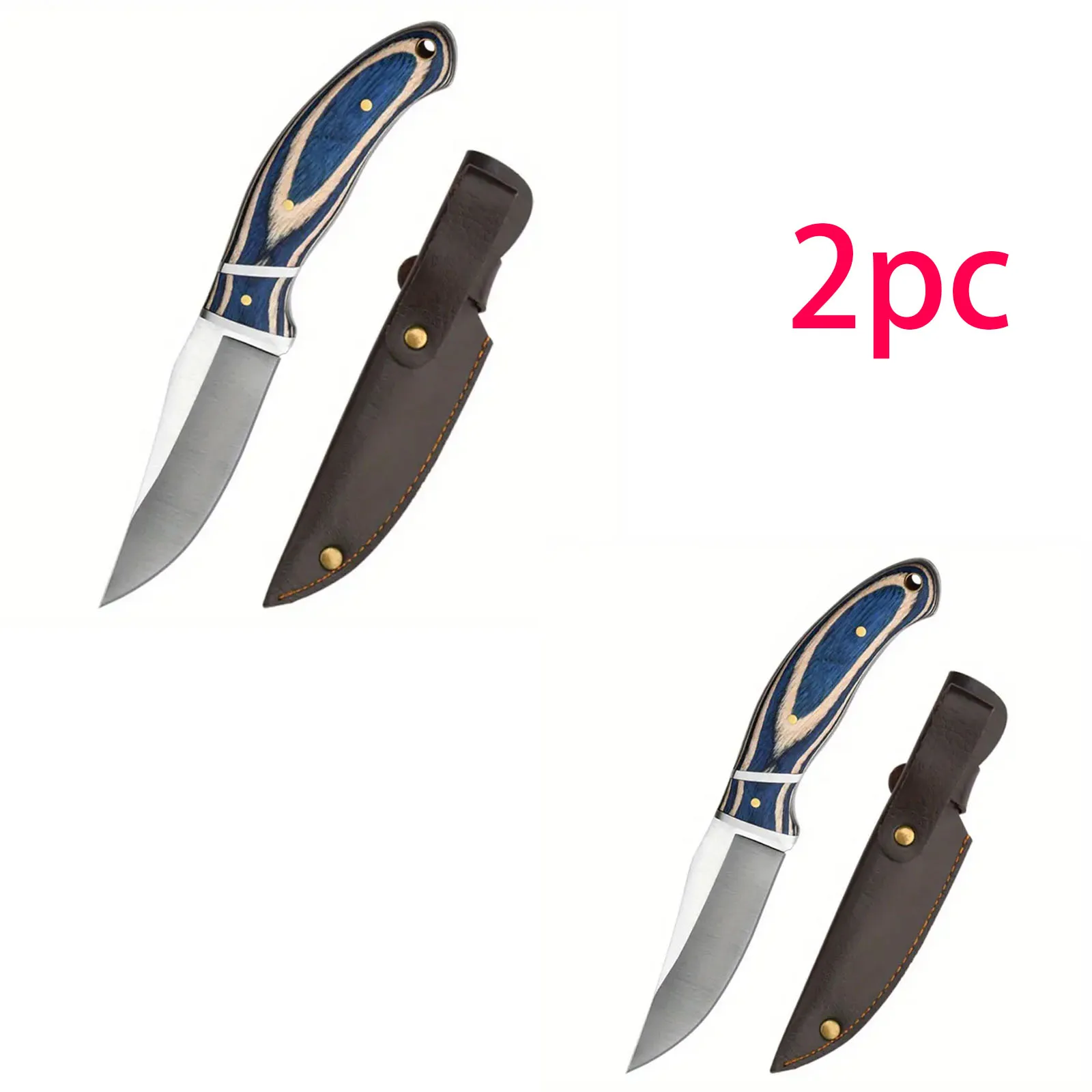 High quality meat cleaver, 420J2 stainless steel blade, with comfortable blue wooden handle and integrated boat bottom design, s