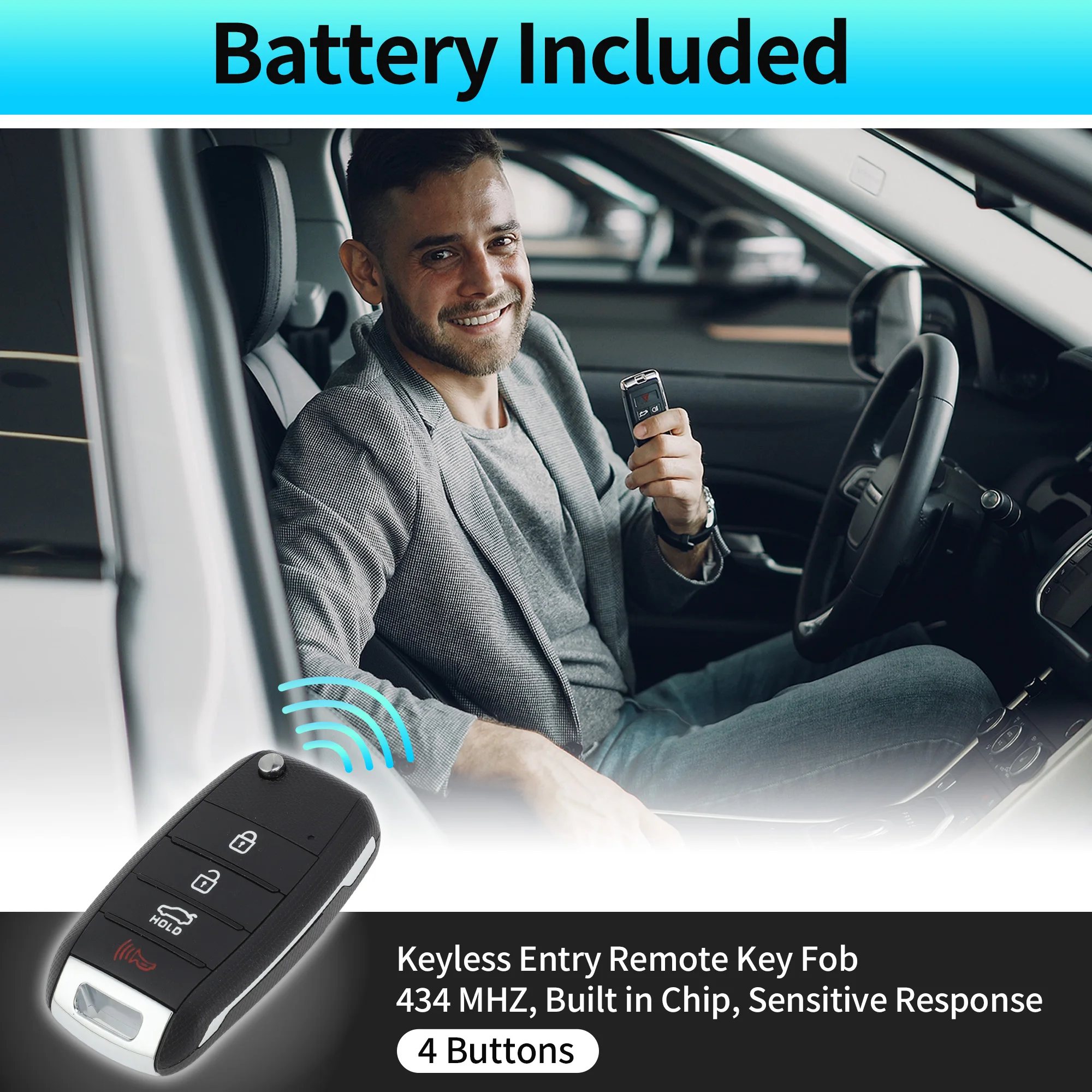 

X Autohaux 434 МГц SY5JFRGE04 Брелок для дистанционного доступа без ключа для Kia Optima 2016-2020