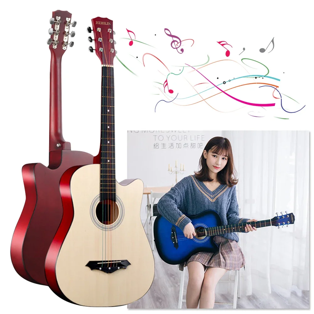 38 Inch Classical Guitar with Starter Kit Gig Bag Acoustic Guitar Bass Wooden Guitar Music Instrument for Adults Teens Beginners