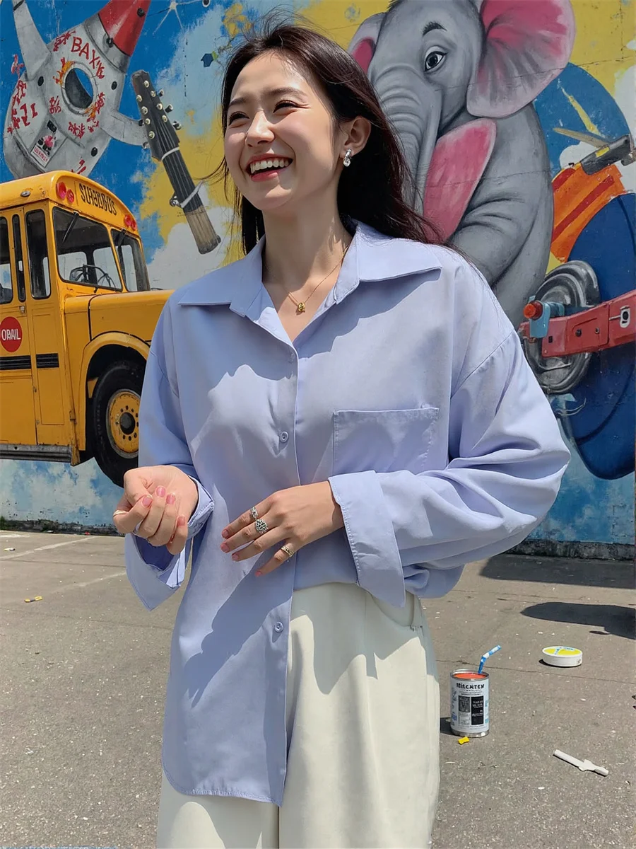 قمصان نسائية خارجية بأكمام طويلة قمصان ذات ثنيات لوحة أمامية بعقدة على شكل فيونكة ملابس عمل أنيقة للمكتب للسيدات #5