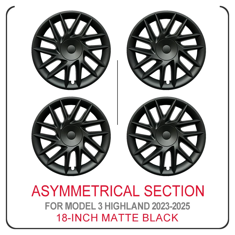2023-2025 4 Stuks 18-Inch Wieldop Ontwerp Voor Tesla Model 3 Highland Wieldoppen Turbine Stijl hub Caps Vervanging Accessoires
