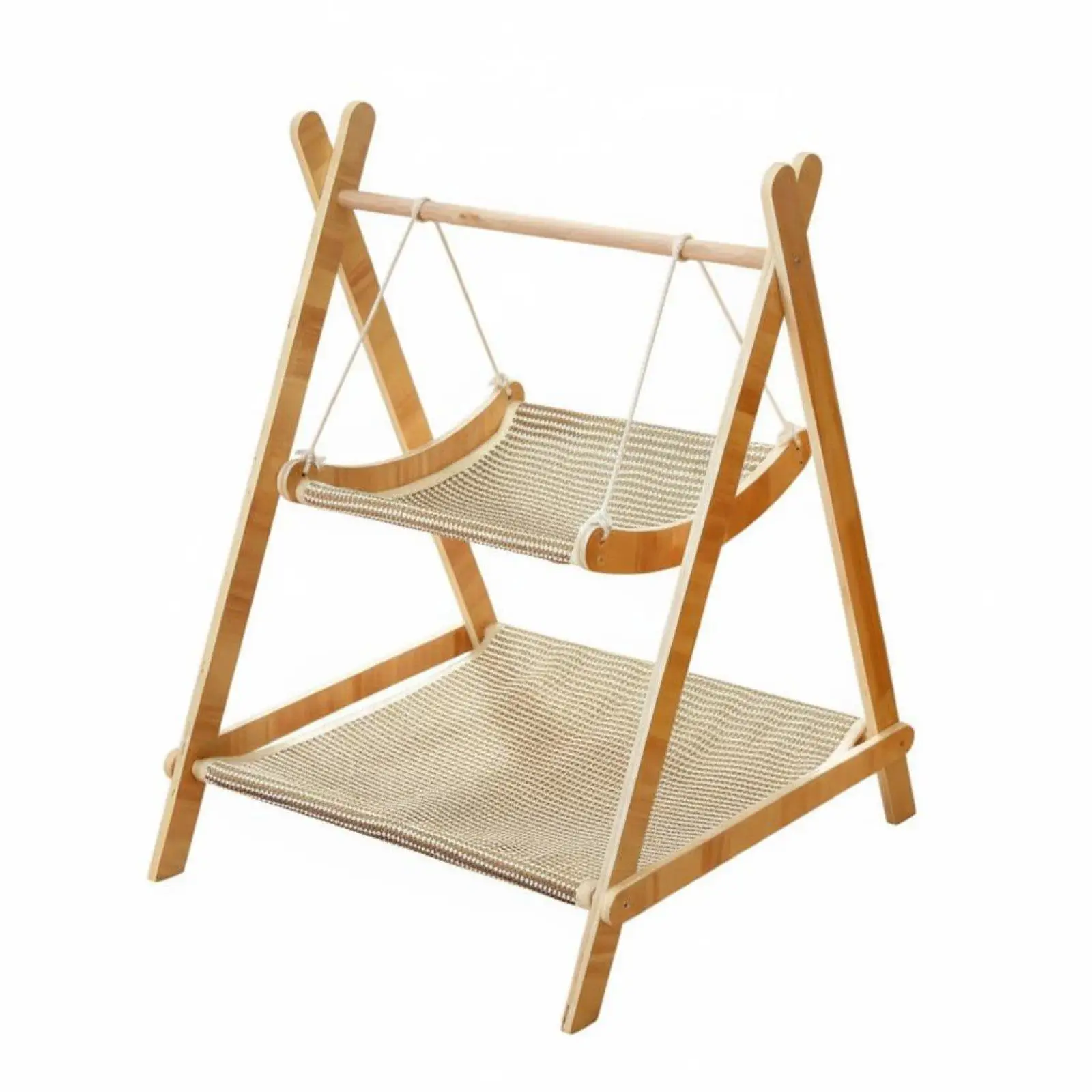 Cat Hammock Window Hanging Double Tier Stable Construction Pet Lounger Scratching Surface for Multiple Cats