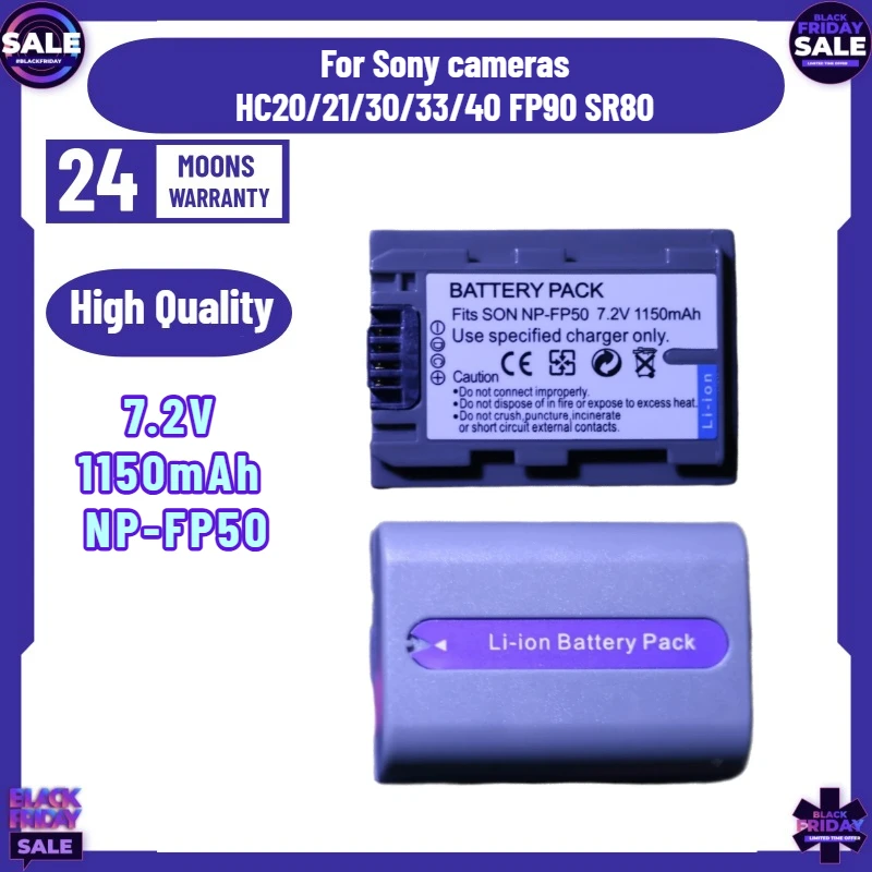 7.2V 1150mAh NP-FP50 Battery for Sony NP-FP30 NP-FP50 NP-FP60 NP-FP70 NP-FP71 NP-FP90 DCR-SX40 SX40r SX41 HDR-CX105