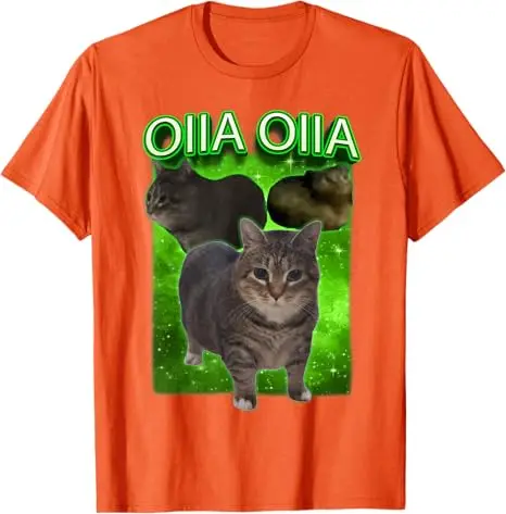 مضحك Oiia Oiia القط ميمي Oiiai Oiiiai القط تي شيرت لطيف الاستيقاظ الجرافيك الزي عاشق المرأة موضة تي شيرت