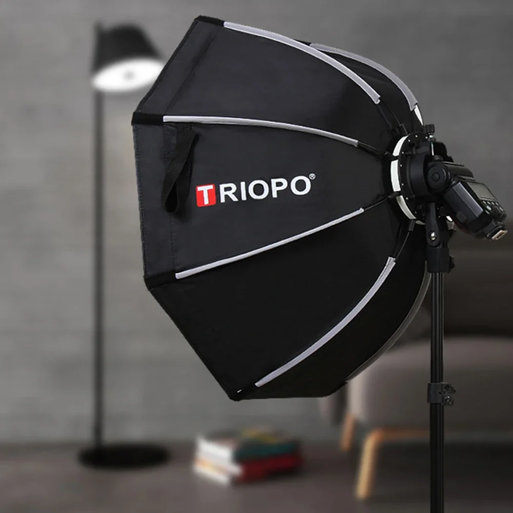 TRIOPO KX65 Umbrella Softbox Portable Outdoor Octagon For flash yongnuo YN200 yn560 iv Godox AD200 V1 tt350 Flash Speedlite Soft