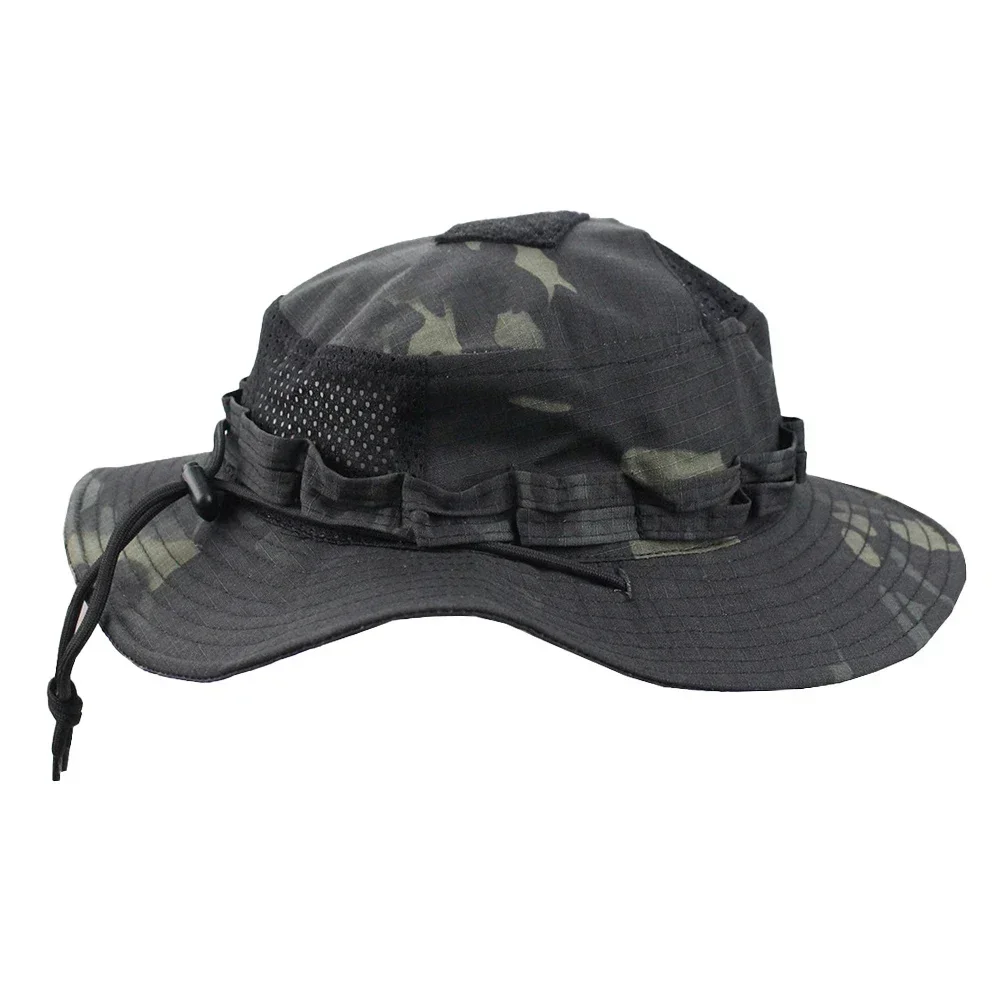 2025Camouflage Enthusiasts Square Pocket Camo Bonnie Cap US Bucket Benny Hats Multicam Fishing Outdoor Hiking Tactical Sun Caps