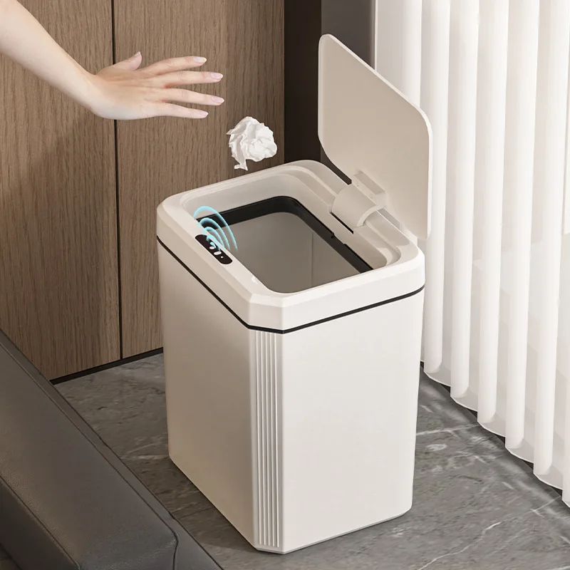 

Automatic Sensor Trash Can Smart Waste Bins Kitchen Large Automatic Garbage Bin Touch Less Food Waste Disposal Accessories