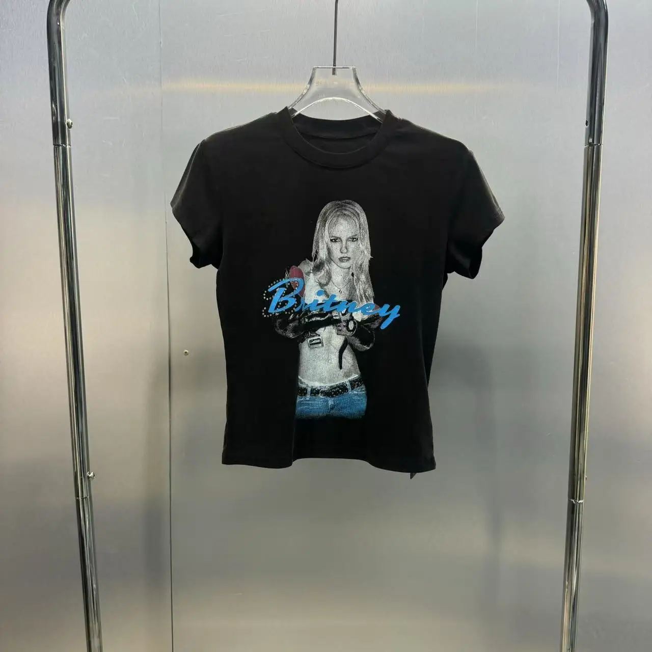 

Футболка в стиле ретро Sle ort Sve для девочек, винтажный принт, блестящий дизайн, хлопчатобумажная ткань, летняя модная повседневная уличная одежда