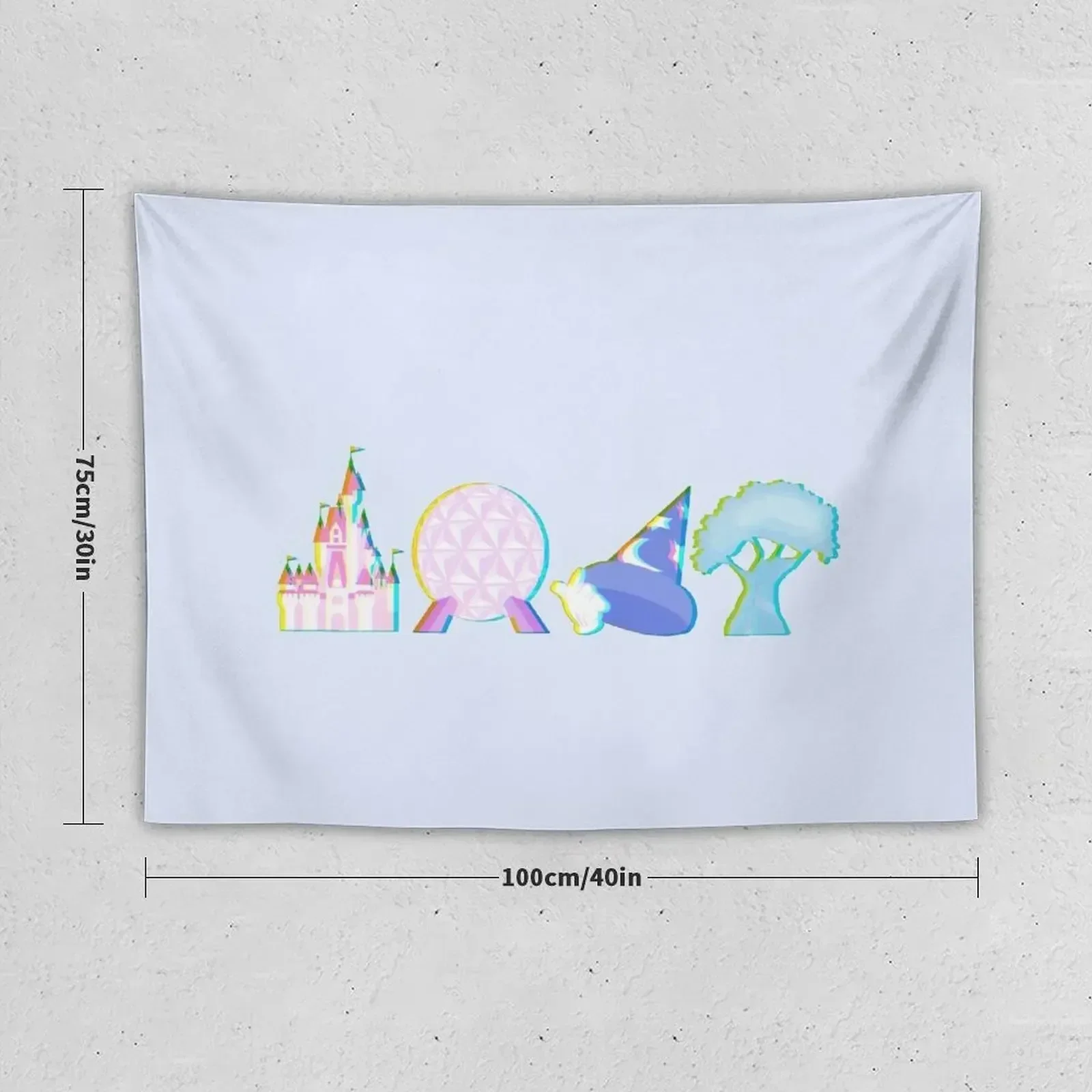 Glitched Four Park Icons Tapestry Home Supplies Wall Decoration Tapestry