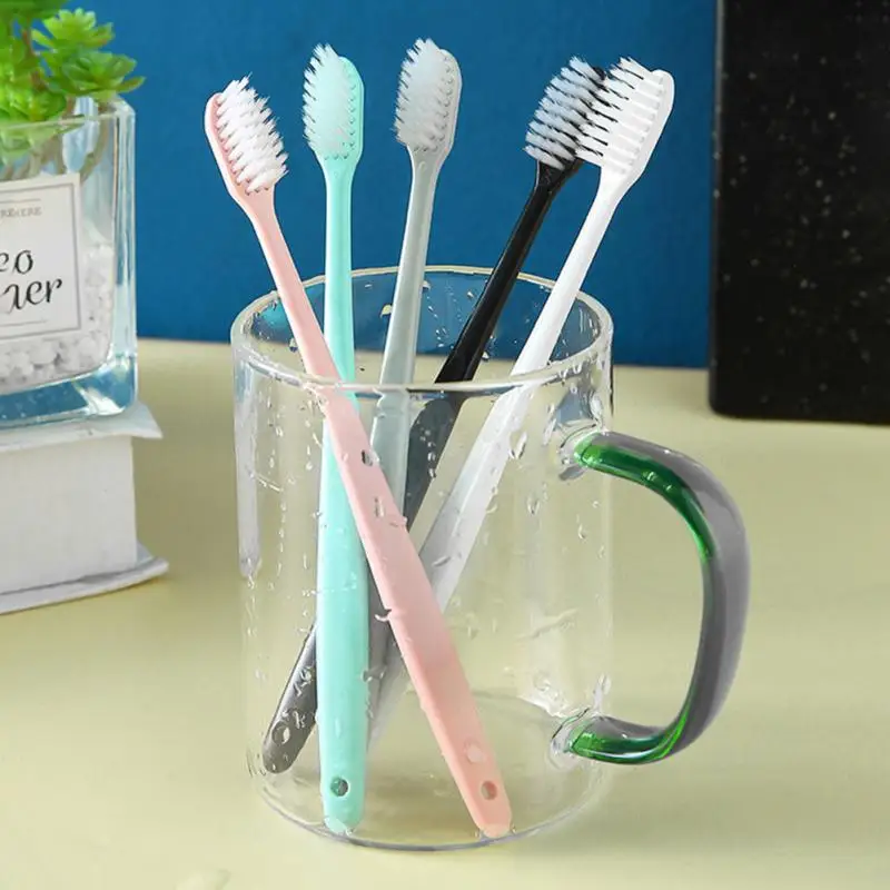 50/Set Macaron Toothbrush Adult Family Pack Household Toothbrush Soft Bristles With Protective Cover Oral Care Tools