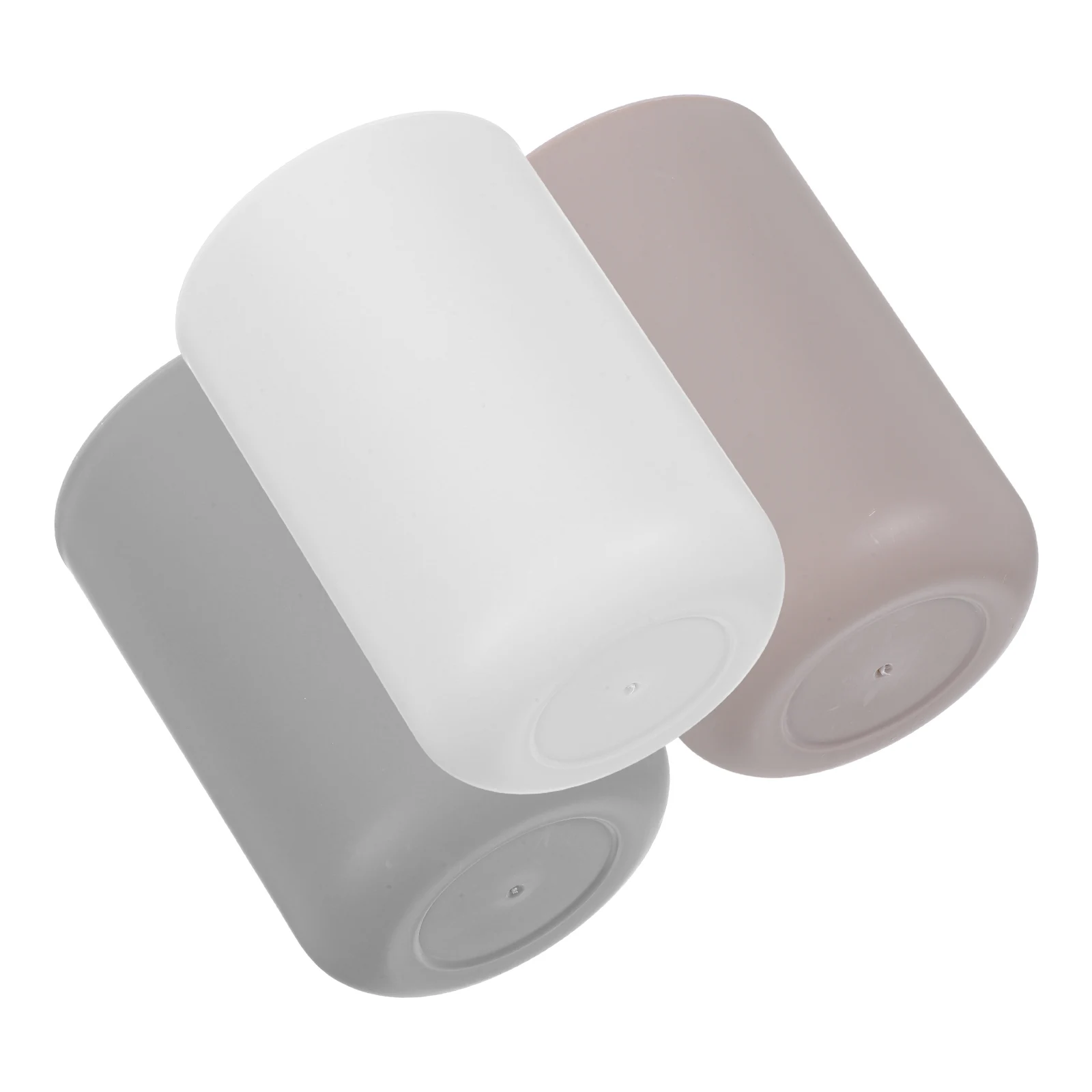 

3 Pcs Mouthwash Toothbrush Rinse Mugs Bathroom Water Cups Pure White Gray Beige Safe Smooth Material Wear Resistance Lightweight