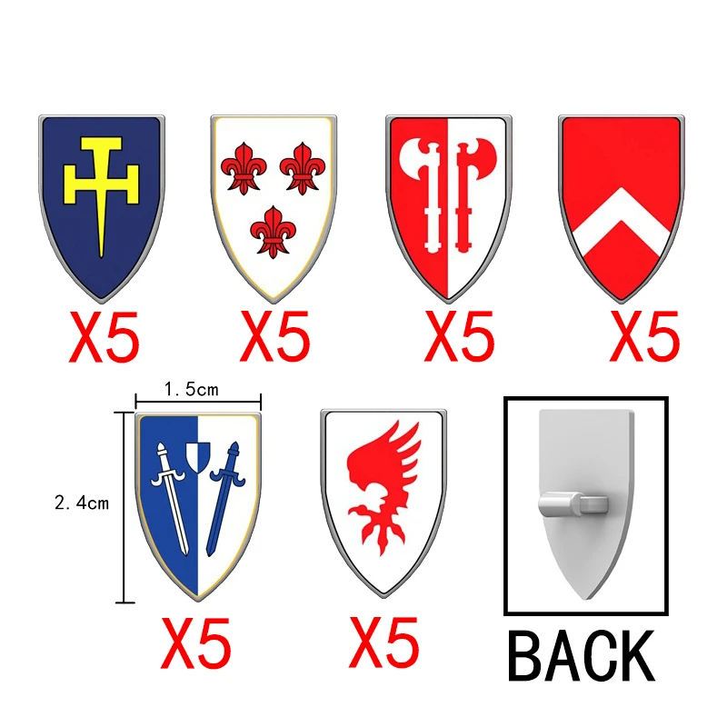 Décennie s de Construction de Château Rouge Médiéval, Soldat oral alier MOC, Armure GlaShield, Accessoires de Figurines, Armes, Jouet en Brique
