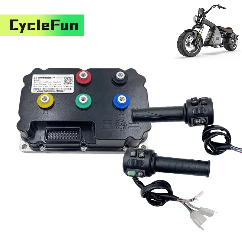 

FarDriver ND96530 5KW-6KW DC Sine Wave Controller 96V 330A With T08 Throttle For Electric Scooter Motorcycles Conversion Kits