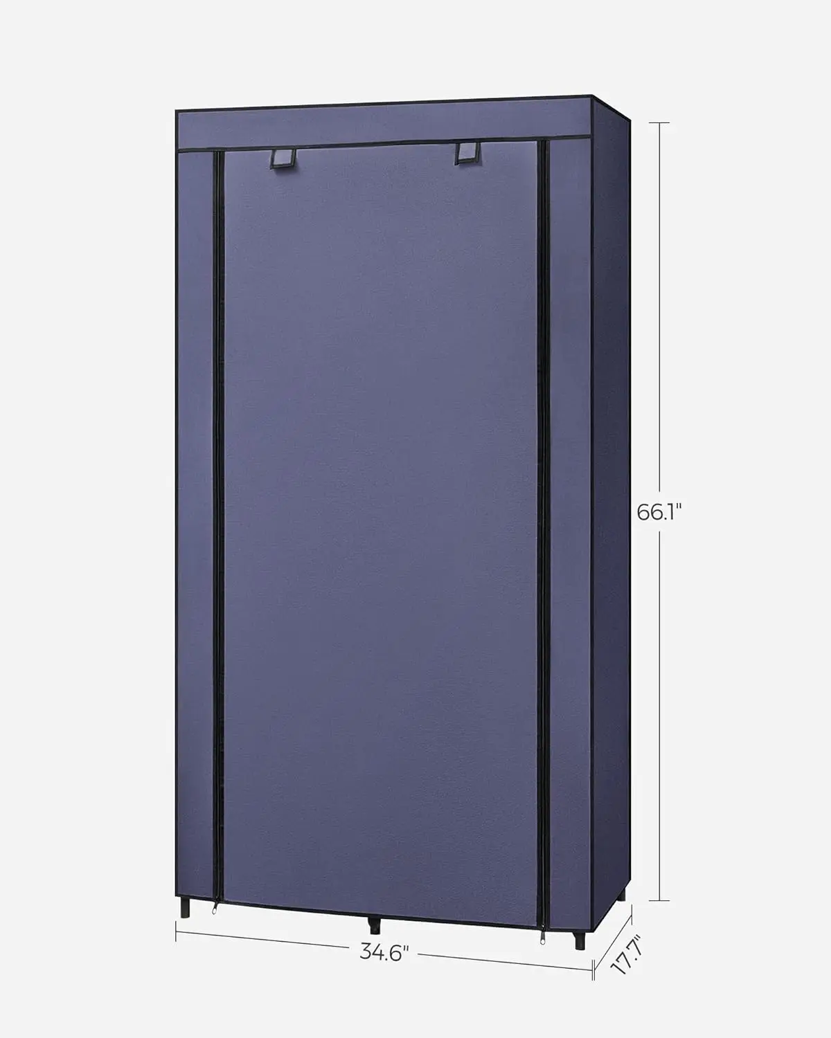 Portable Closet, 34.6 Inch Large Capacity Wardrobe Closet Organizer with Fabric Cover, Hanging Rods and Shelves, 34.6 x 17.7 x 6