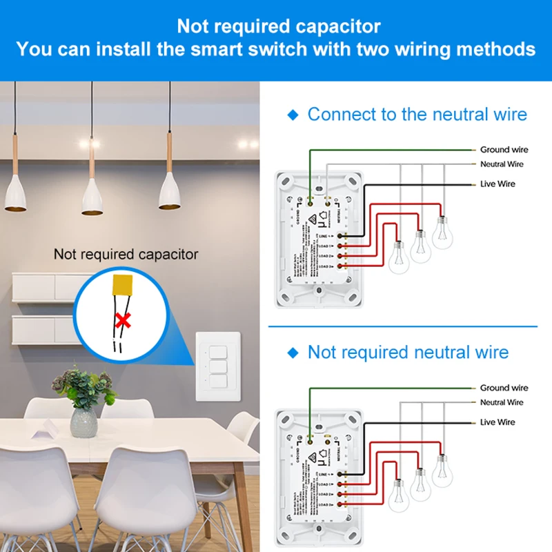 Milfra Tuya Zigbee Button Switch Physical Smart US AU Brazil Light Wall Switches 1/2/3 Gang Timer Voice Control Via Google Alexa