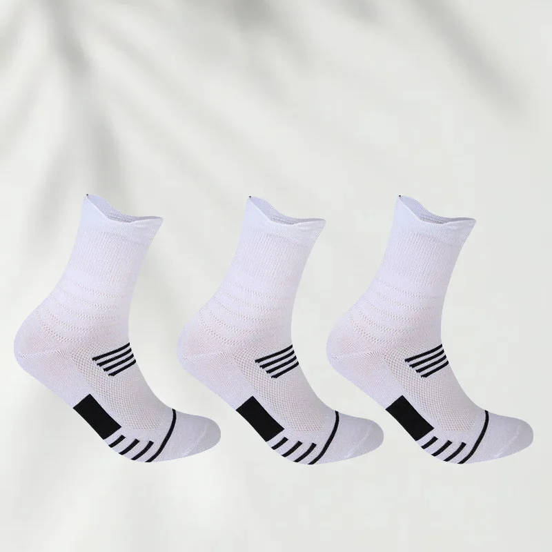 3 pary męskich klasycznych skarpet załogowych, unisex, sportowe skarpety męskie do biegania, koszykówki, antypoślizgowe, oddychające skarpety męskie na zewnątrz