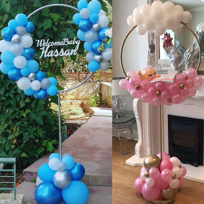 Ronde Hart Ballonnen Stand Houder Plastic Cirkel Ballon Arch Stand Kolom Bruiloft Verjaardagsfeestje Baby Shower Decor Benodigdheden
