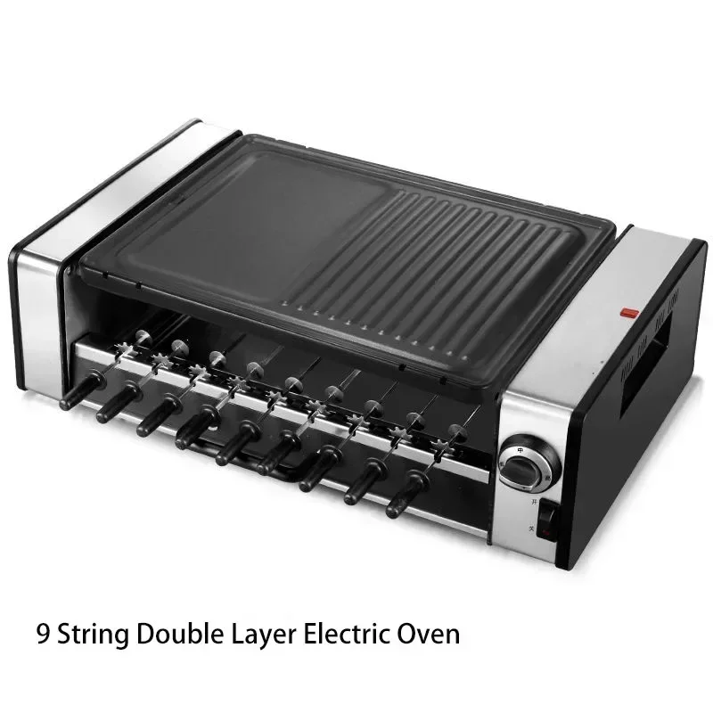 Desktop 220v SYK-10 Electric Griddle Double Layer Smokeless Electric Oven BBQ Electric Grill Barbecue Grill Automatic Rotary Keb