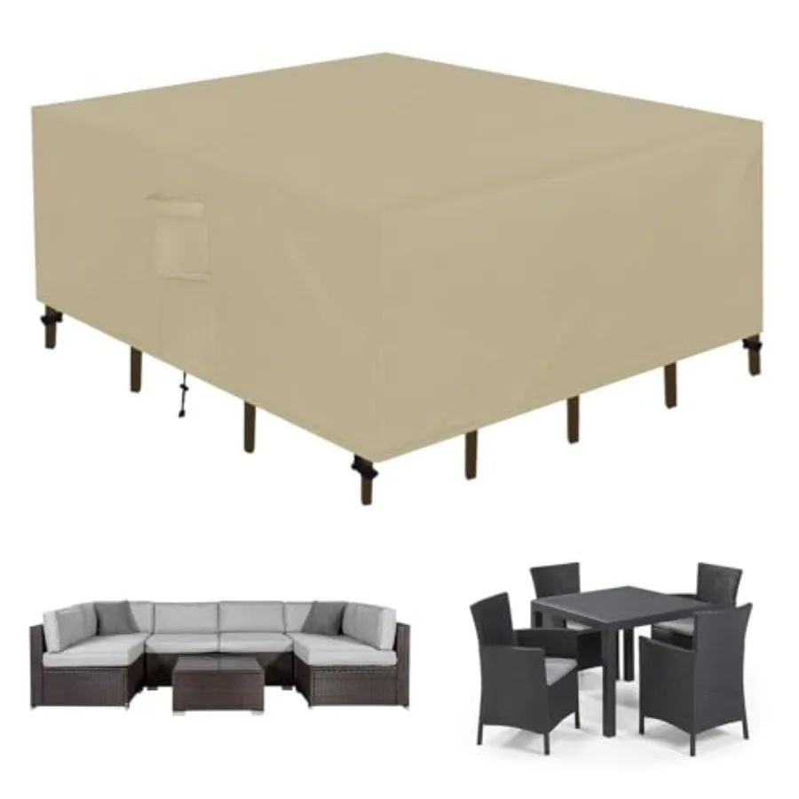 

Чехол для садовой мебели Easy-GoinSquare, водонепроницаемый, для уличных обеденных столов и стульев, защита от УФ-излучения, для секционных диванов, 26 дюймов (длина) x 26 дюймов (ширина)