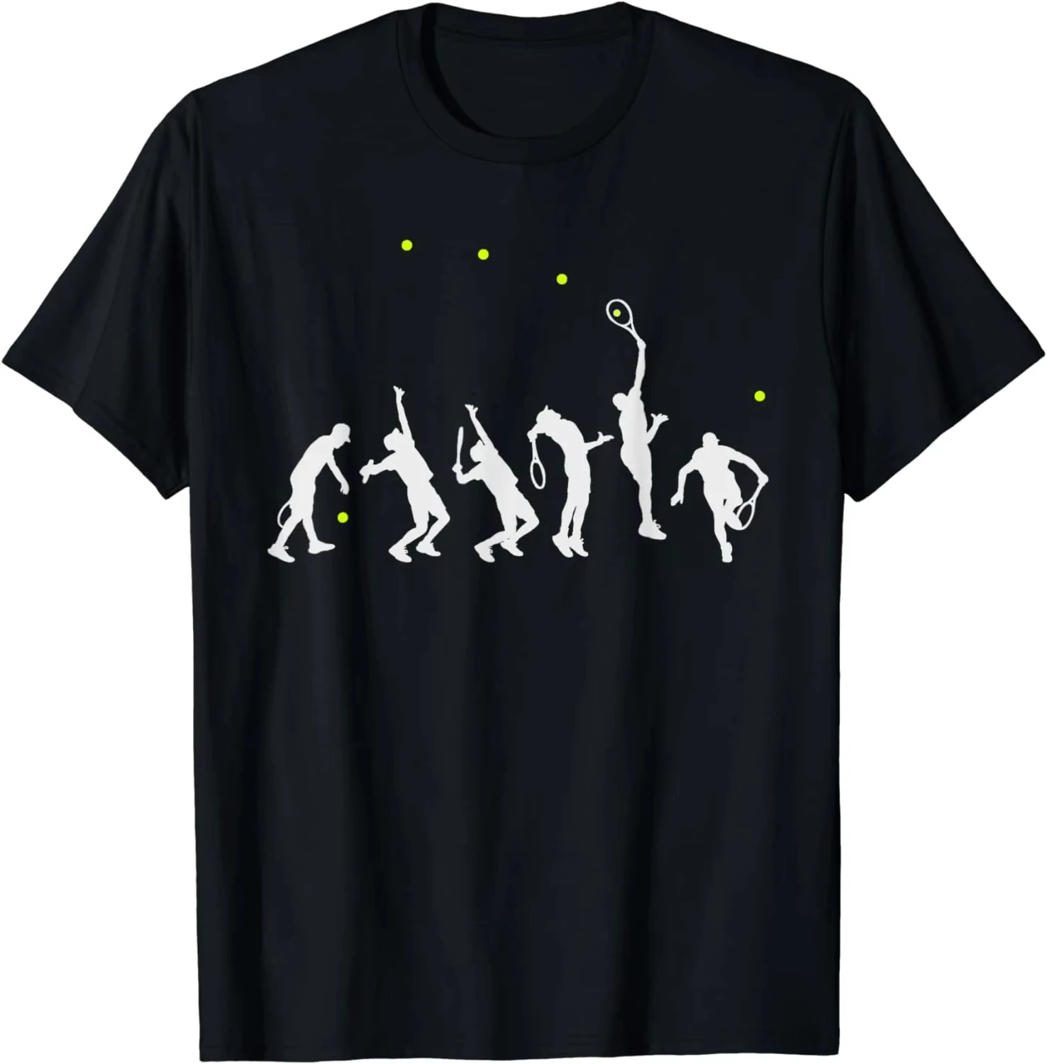 Big Tennis Serve Silhouette Funny Graphic Tee Unisex Vintage Casual Loose Fit Summer Short Sleeve Daily Streetwear Fashion Tops