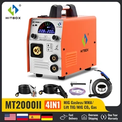 Hitbox MT2000II saldatrice 220V ~ 240V MIG/TIG dispositivo semiautomatico senza gas saldatore alimentazione automatica MT2000II singola tensione