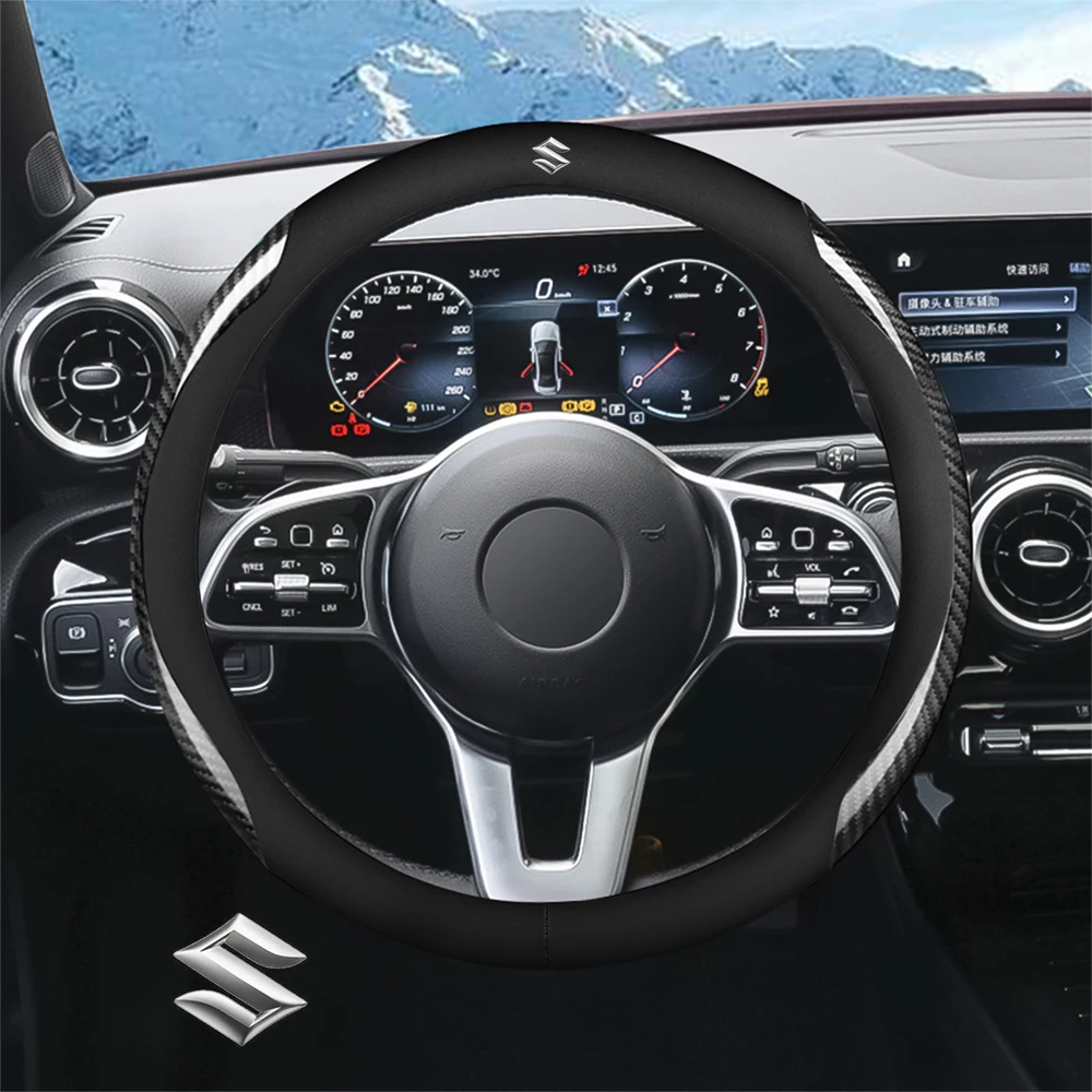 

Universal Car Steering Wheel Non Slip Sweat Protector Cover Decoration For Suzuki Grand Vitara Sx4 Swift Alto Jimny Accessories