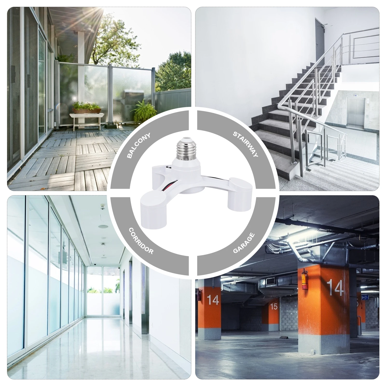 E27 LED Light Socket Adapter Splitter Three head Holder Plastic Lock Replacement Converter Durable Safe Lighting Accessories