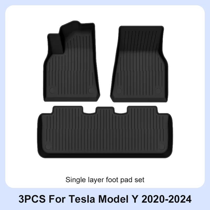 Tesla Model Y Vloermatten 2024 2023 2022 2021 2020 All Weather Vloerbeschermers Volledige Set Waterdicht Antislip Interieurbescherming