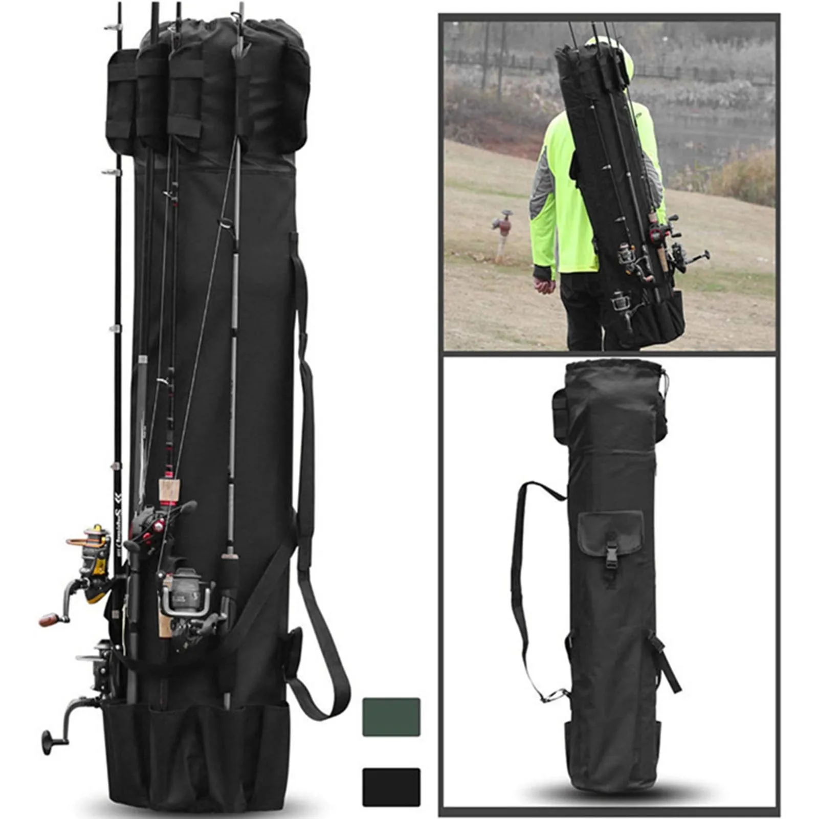 Cylindrical Outdoor Fishing Bag Convenient to Use Large capacity Storage Bag Suitable for Traveling  Climbing