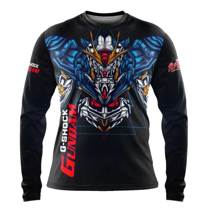 بانداي البدلة المتنقلة جاندام جي شوك أنيمي طباعة كم طويل و تي شيرتات قصيرة الاكمام الصيف سريعة الجافة مريح Athleisure خفيفة الوزن #2