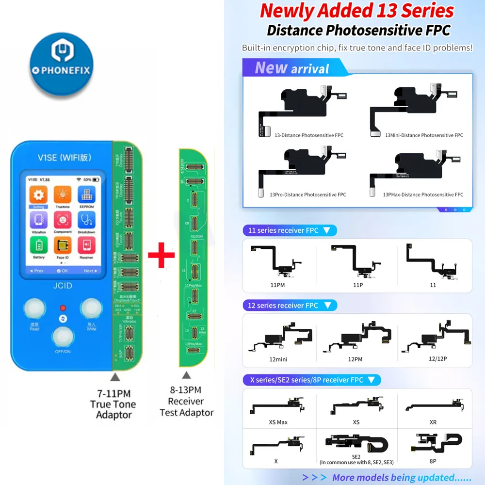 JC V1SE V1S PRO Receiver FPC Detecting Adaptor for iPhone Face ID Original Color Repair Earpiece Flex All-powerful Receiver FPC