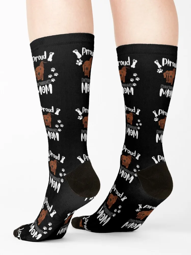 Proud Dachshund Mom Socks Stockings man kawaii tennis anime Boy Socks Women's
