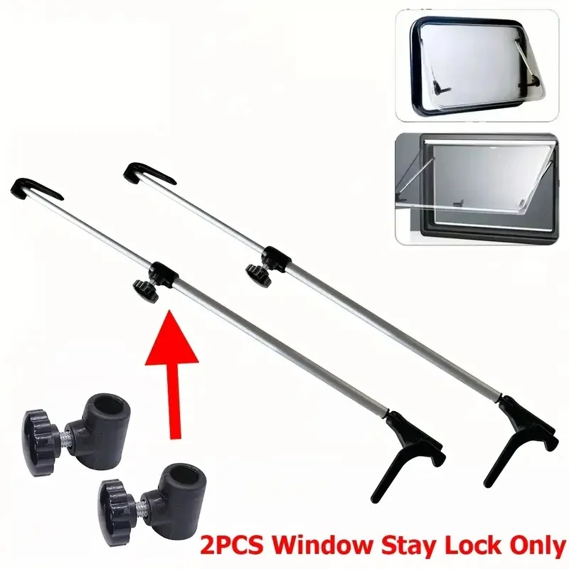 2PC RV Raamsteun Staafknop Telescopisch Aluminiumlegering Voor Camper Trailer Functioneel Zwart Duurzaam RV Accessoires