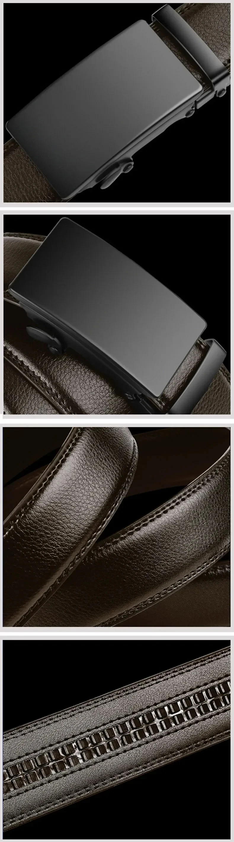 Modischer Automatik-Gürtel in Übergröße 105-140 150 160 170cm Herren-Gürtel aus PU-Leder Taillengurte für Männer Jeans-Bund für Herren – Detail 5