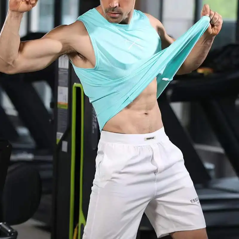 Men's Quick Dry Sports Tank Top Sleeveless Gym Training Shirt Moisture Wicking Bodybuilding Running Tee Summer Streetwear