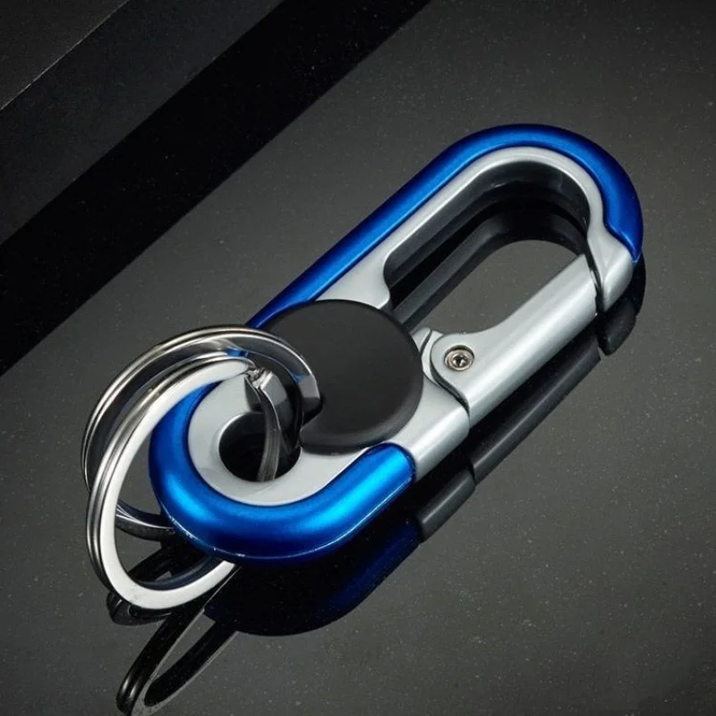 

New Double Ring Keychain Business Key Holder Men's Fashion Key Chain Gift Metal Key Buckle Car Styling Auto Car Accessories
