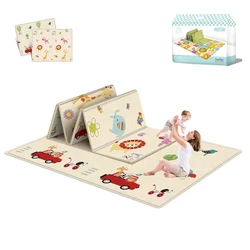 Activities mat for baby oldable Play Mat Double-Sided Cartoon Pattern Waterproof Carpet Folding Play Mat for Child Safety Rug