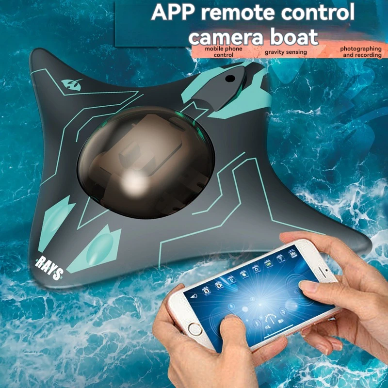 Mini WiFi APP RC Submarino, Transmissão em Tempo Real, Câmaras Subaquáticas, Barco, Gravação de Vídeo, 6 Canais