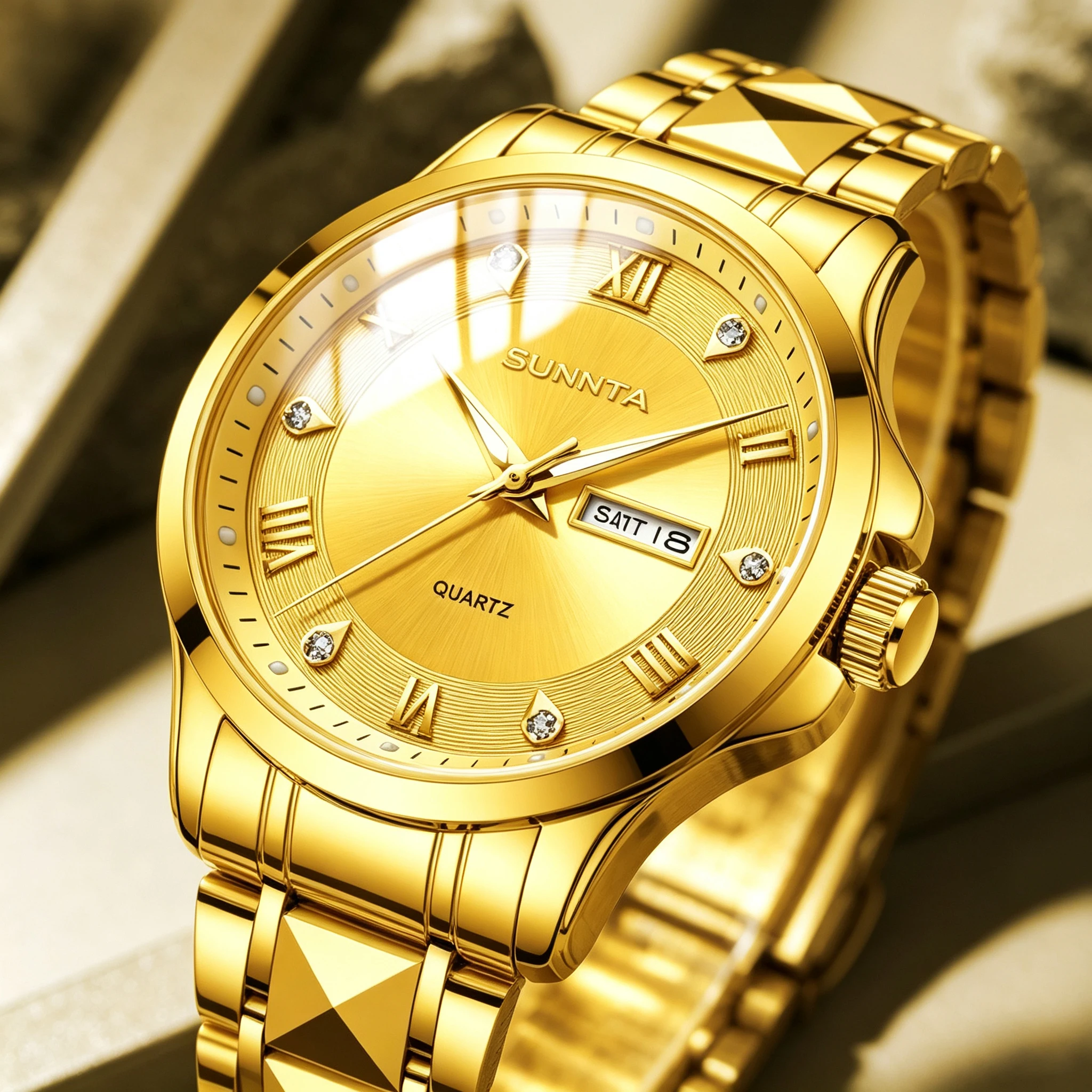 SUNKTA Luxury Men's Watches Business Top Brand Man Wristwatch Waterproof Luminous Date Week Quartz Men's Watch High Quality+Box