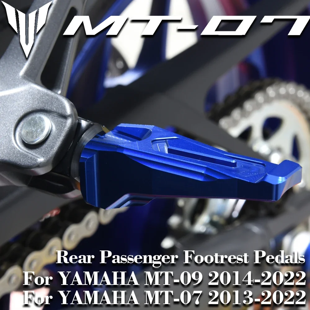 2pcs New MT 07 09 Motorcycle Rear Passenger Foot Pegs Pedals Footrest Scooter Foot-Peg Aluminum For YAMAHA MT07 MT09 2013-2022