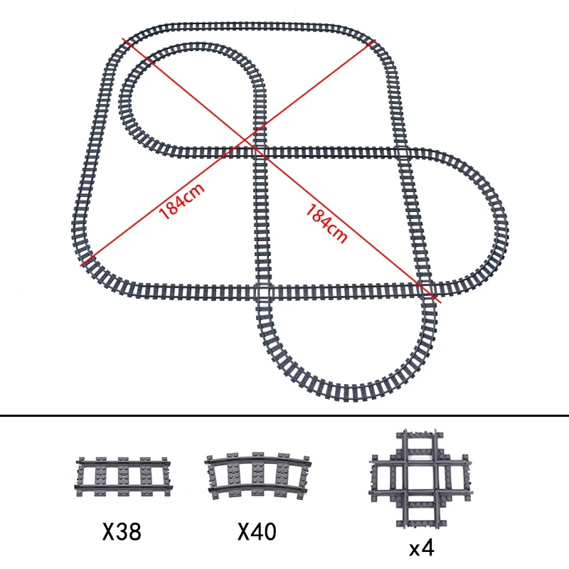 City High-tech Trains Flexible Tracks Forked Straight Curved Rails Crossing Switch Building Block Bricks Creative Toys for kids