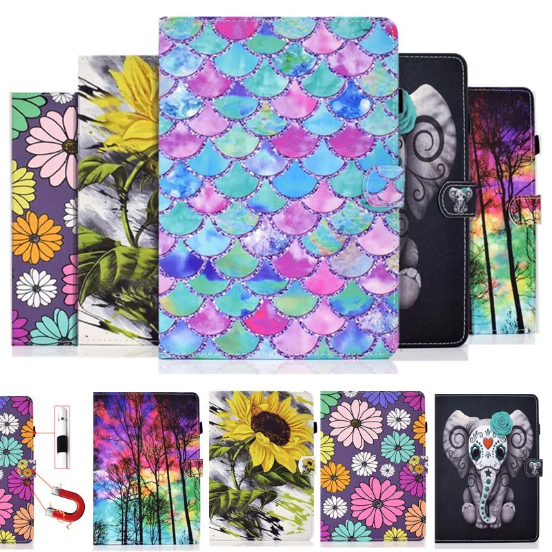 Flip Case for Samsung Galaxy Tab A 10.1 2019 SM-T510 SM-T515 T510 T515 Tablet Cover Stand Case Tab A 10.1'' 2019 Case Capa Women