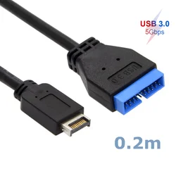 USB 3.1 Type-E Male to IDC20P Male Adapter Cable 20Pin Extension Cable for Computer Motherboard 20cm