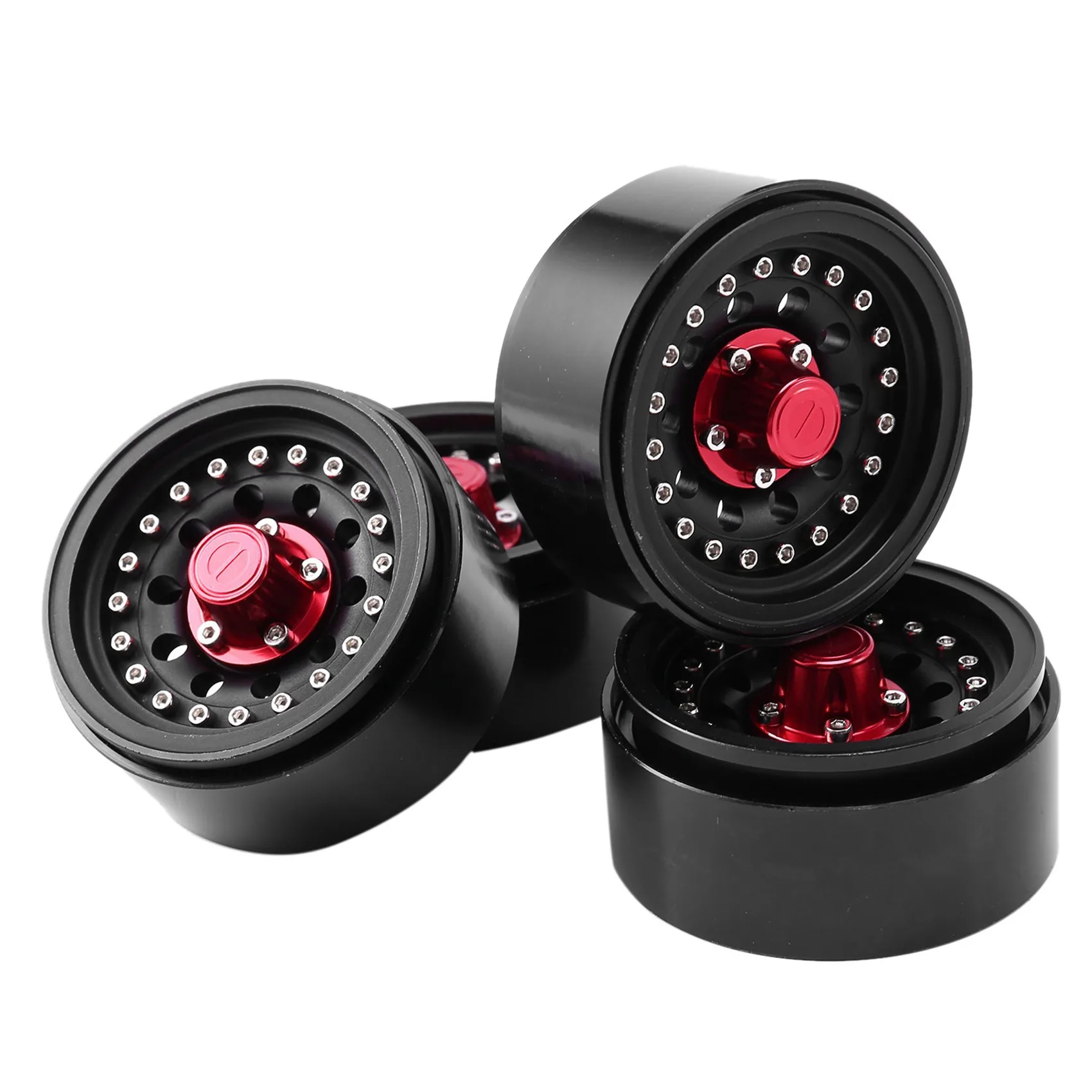 

4 шт., металлические ступицы колеса 1,9 Beadlock для 1/10 RC Crawler Axial SCX10 II 90046 AXI03007 Traxxas TRX4 MST, черные