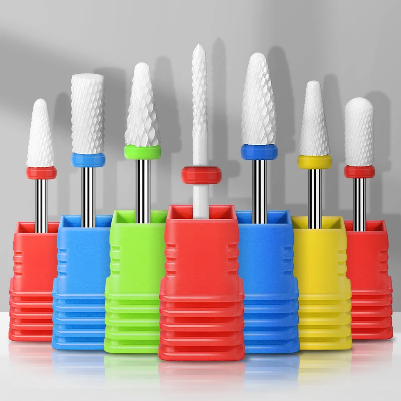 

LIMEGIRL 6 Types Nail Drill Bits Electric Nail Machine Ceramic Milling Cutter Drills For Manicure Remove Gel Nails Accessory Kit
