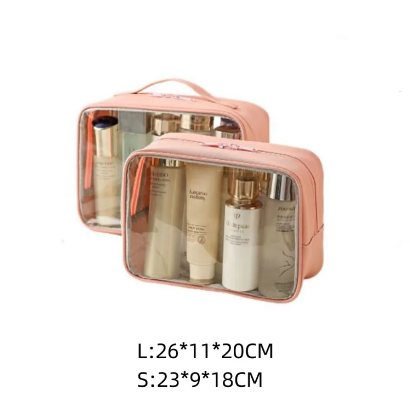 New PVC Transparent Cosmetic Bag Female Portable Large Capacity Wash Bath Fitness Swimming Travel Cosmetic Bag