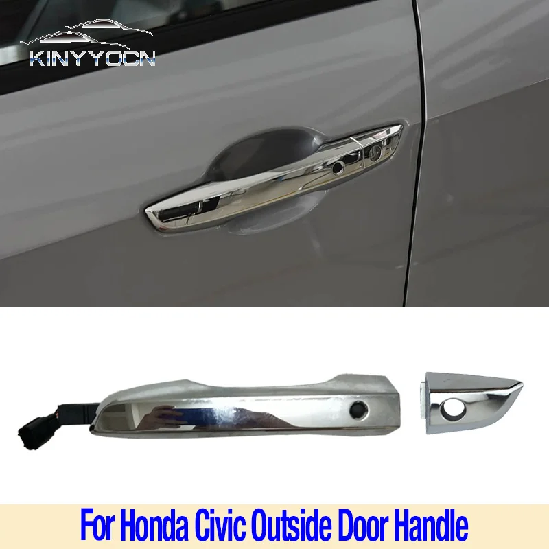 1PCS For Honda Civic 10th Generation Outside Car Door Pull Handle Cover Opening Handle Lid Doorknob Chrome Cap Hood Shell